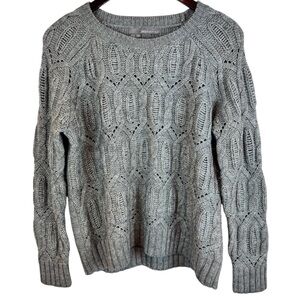 360 Sweater | Gray Cableknit Sweater, S